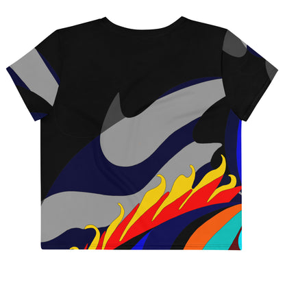 Canine Blaze Crop Tee (Black) (Plus)