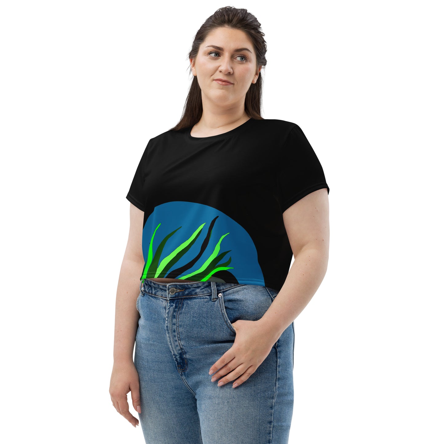 Canine Grass Crop Tee (Black) (Plus)