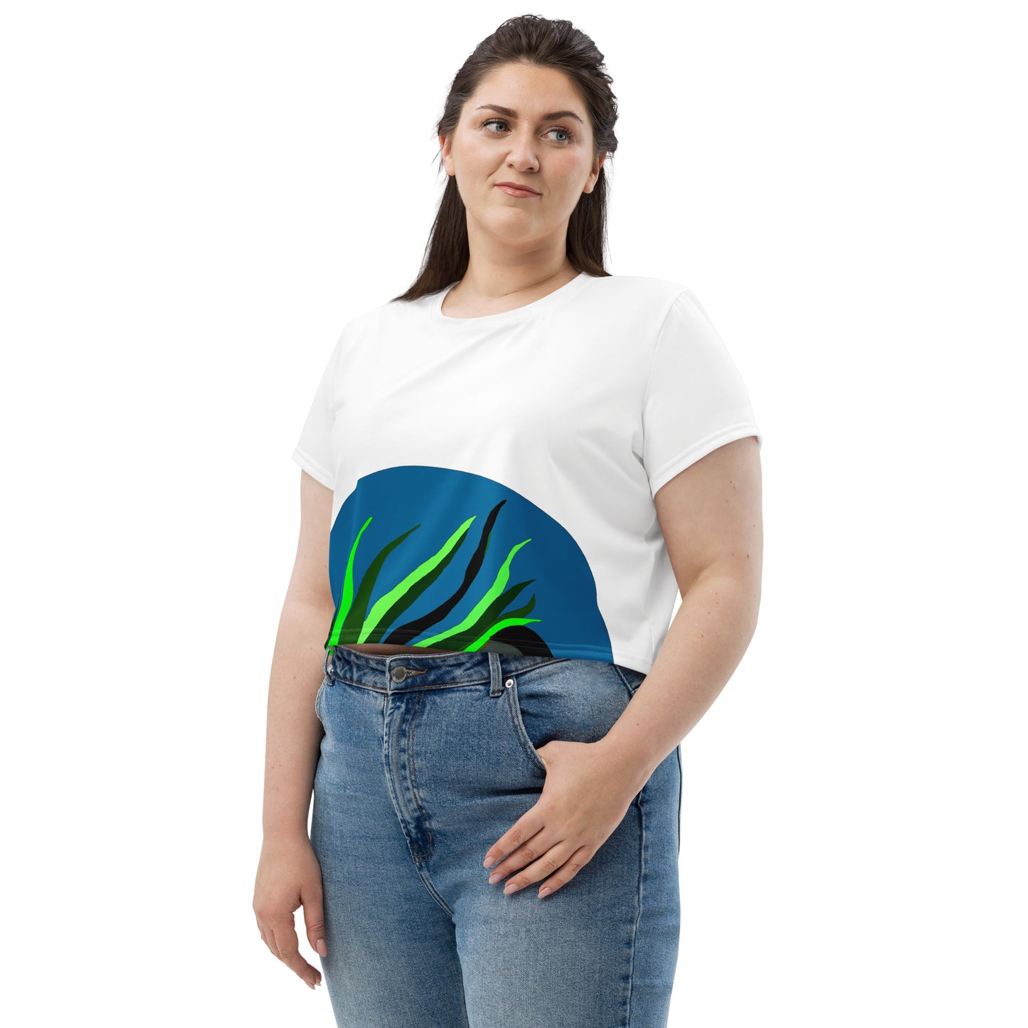 Canine Grass Crop Tee (White) (Plus)