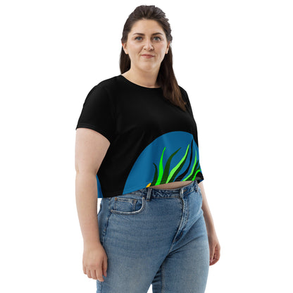 Canine Grass Crop Tee (Black) (Plus)