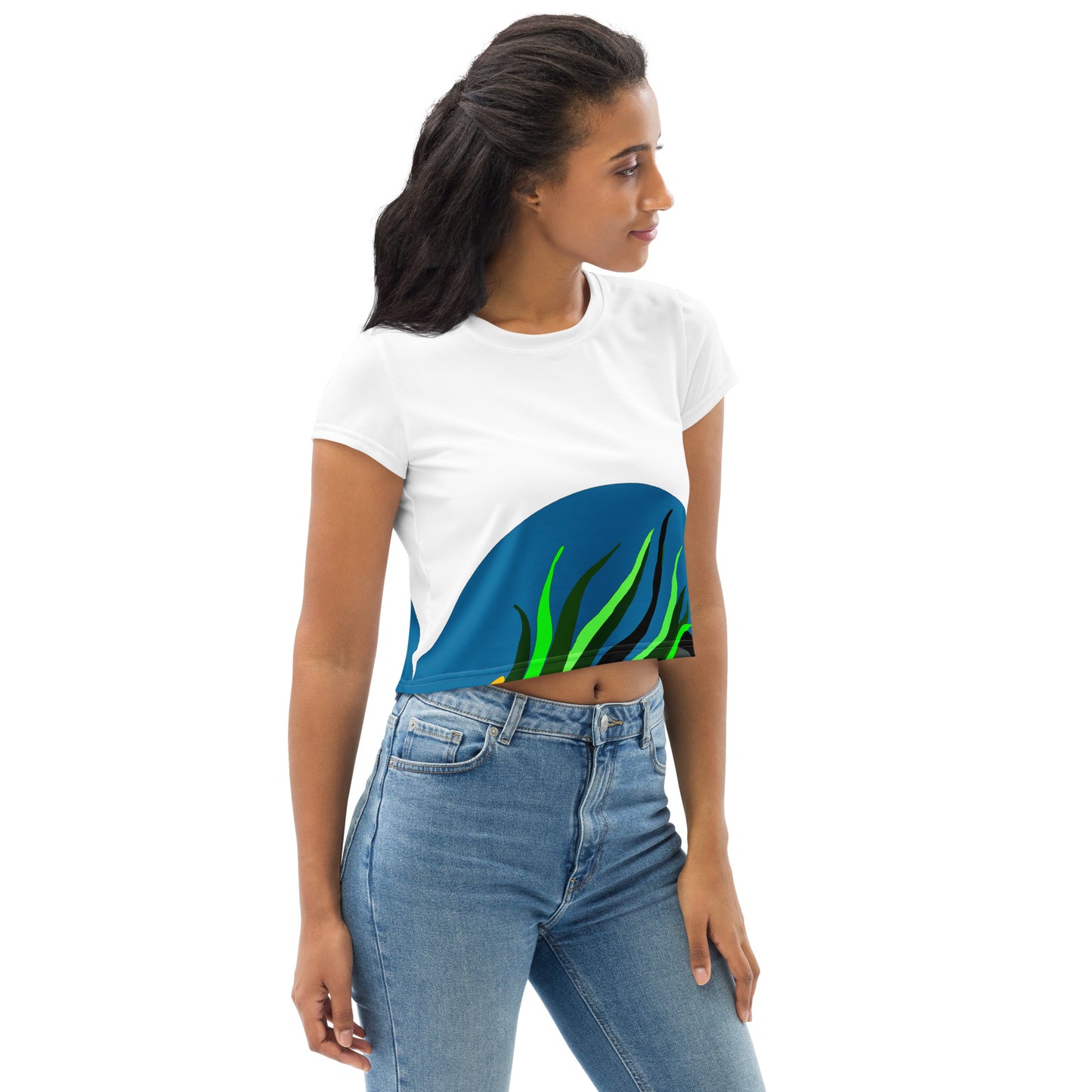 Canine Grass Crop Tee (White) (Plus)