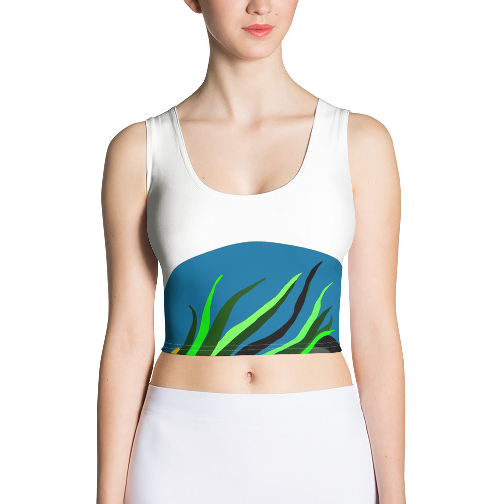 Canine Grass Crop Top (White) 2