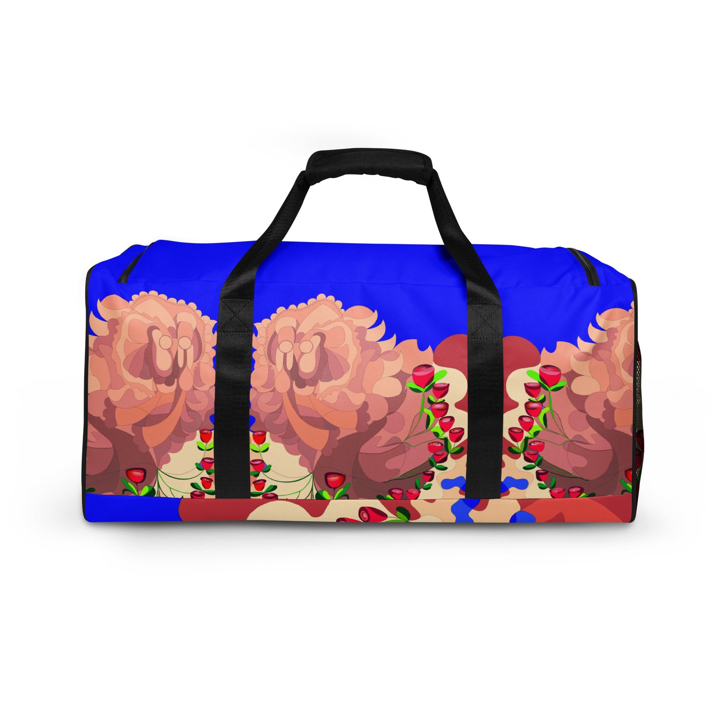 Dragon in Roses in Night Sky Blue Million Dollar Duffle Tote Bag