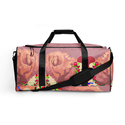 Mauve Creamy Dragon in Roses Duffle Bag