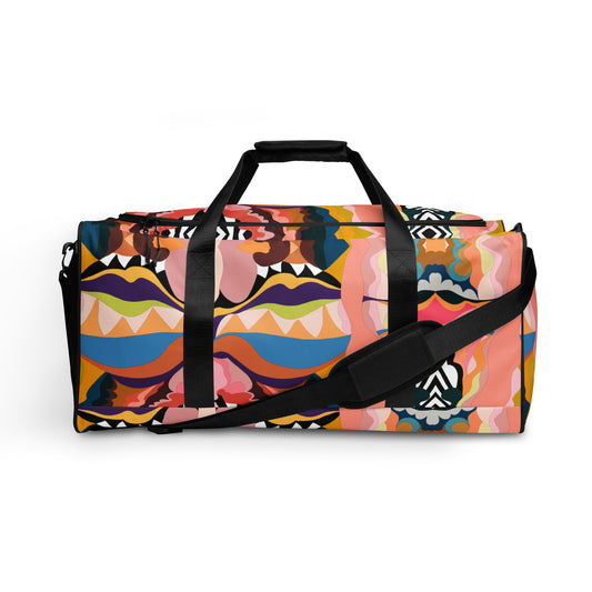 Peachy Blue Lips Waves Duffle Bag