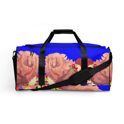 Dragon in Roses in Night Sky Blue Million Dollar Duffle Tote Bag