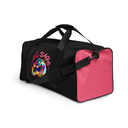 NuSage Noir Duffle Bag Pink Pockets