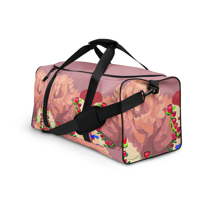 Mauve Creamy Dragon in Roses Duffle Bag