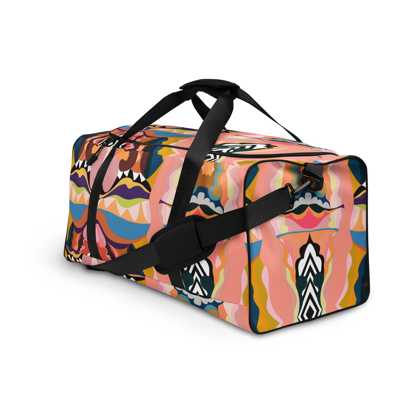 Peachy Blue Lips Waves Duffle Bag