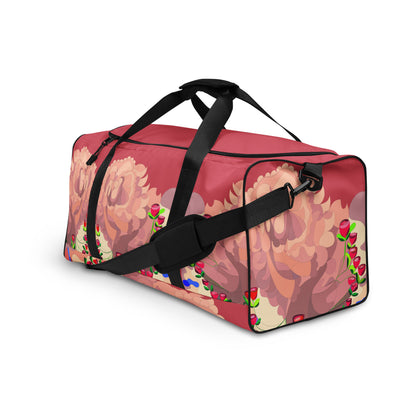 Dragon in Roses Swimming in Coral Million Dollar Duffle Bag