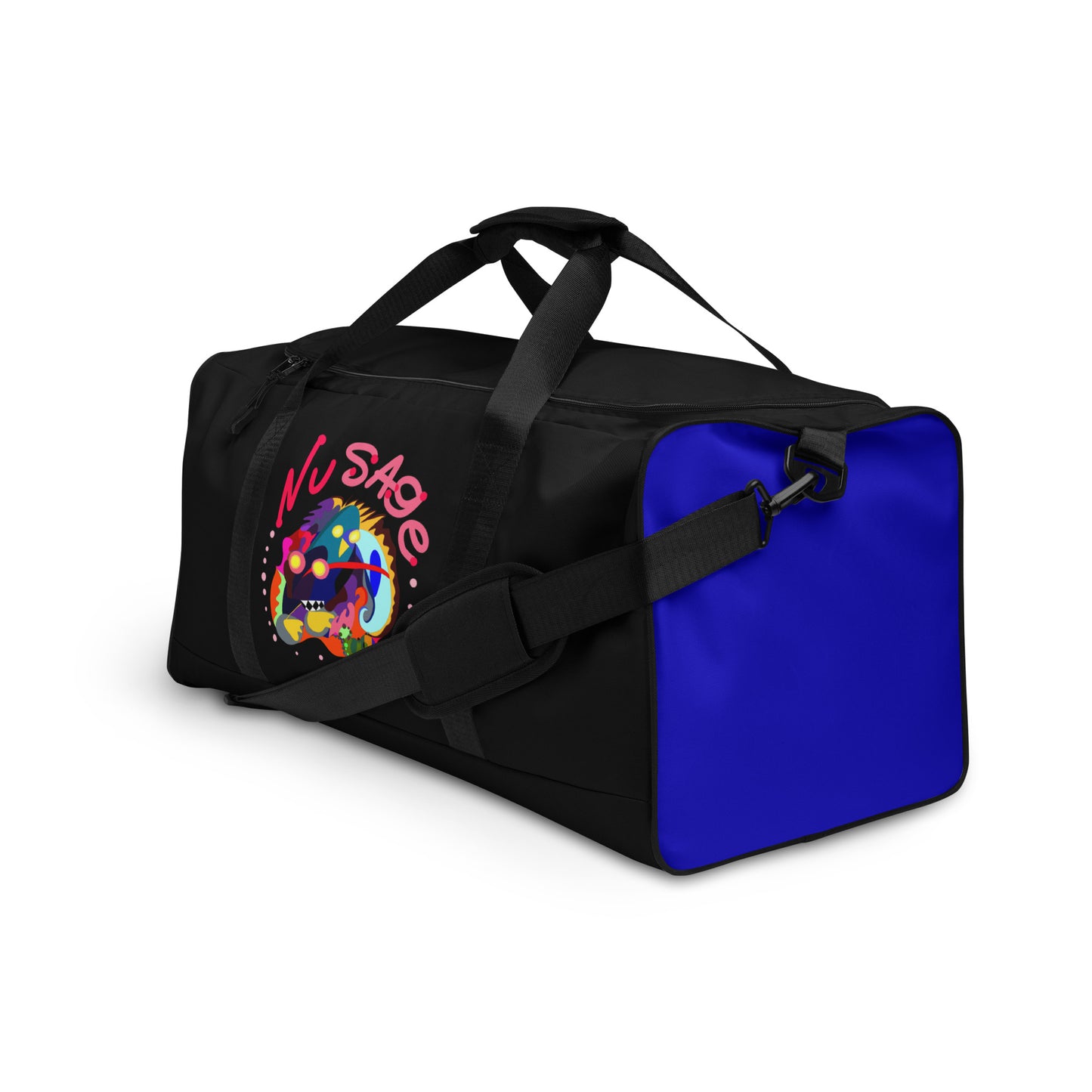 NuSage Noir Duffle Bag with Blue Pockets