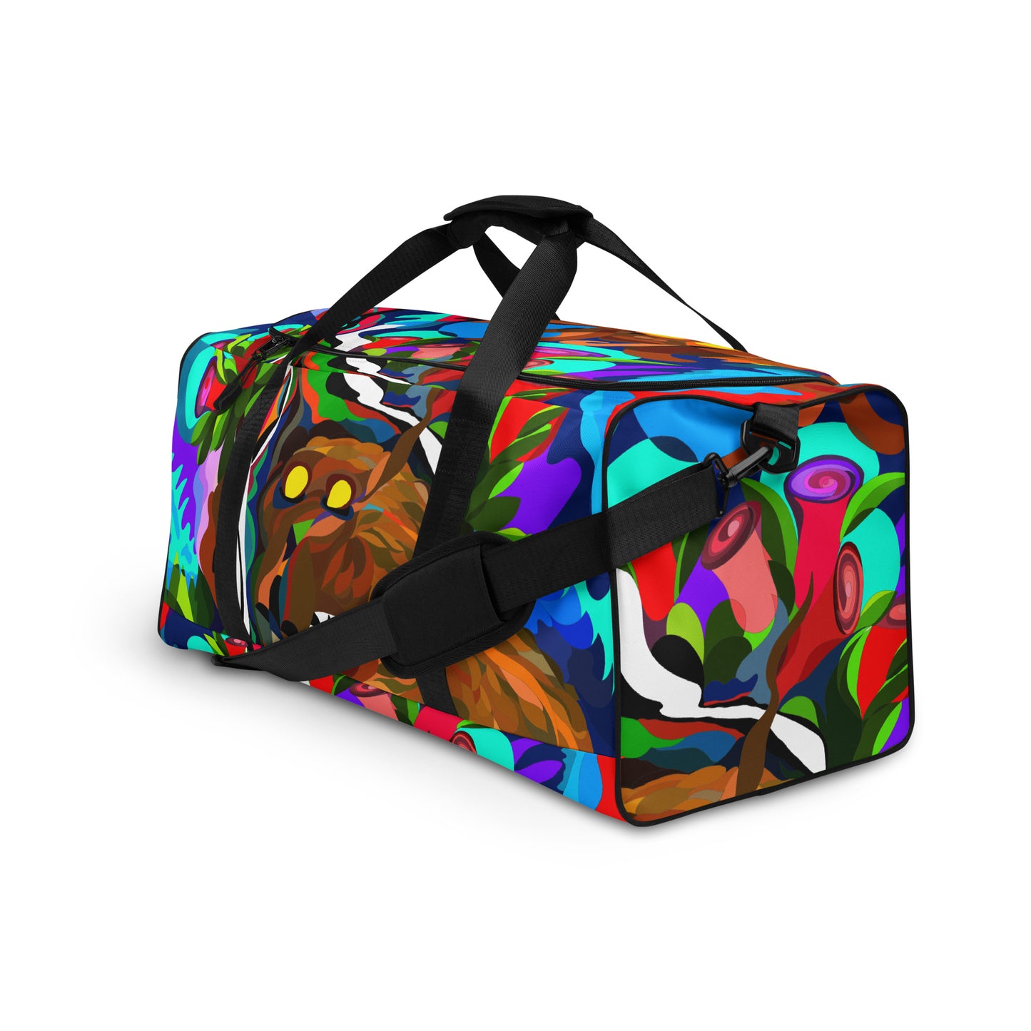 Jungle Eyes in Tulips Duffle Bag