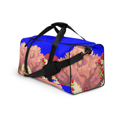 Dragon in Roses in Night Sky Blue Million Dollar Duffle Tote Bag