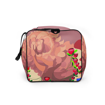 Mauve Creamy Dragon in Roses Duffle Bag