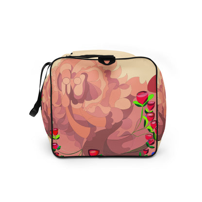 Dragon in Roses in Light Cream Mauve Million Dollar Duffle Tote Bag