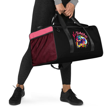 NuSage Noir Duffle Bag Pink Pockets