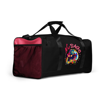 NuSage Noir Duffle Bag Pink Pockets