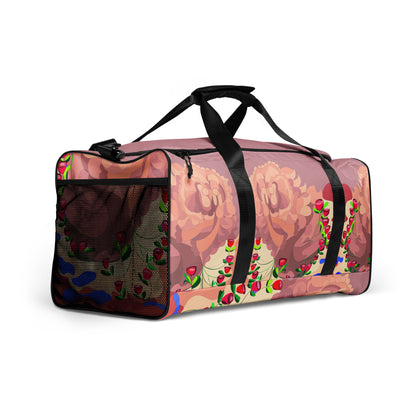 Mauve Creamy Dragon in Roses Duffle Bag