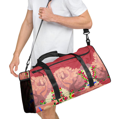 Dragon in Roses Swimming in Coral Million Dollar Duffle Bag