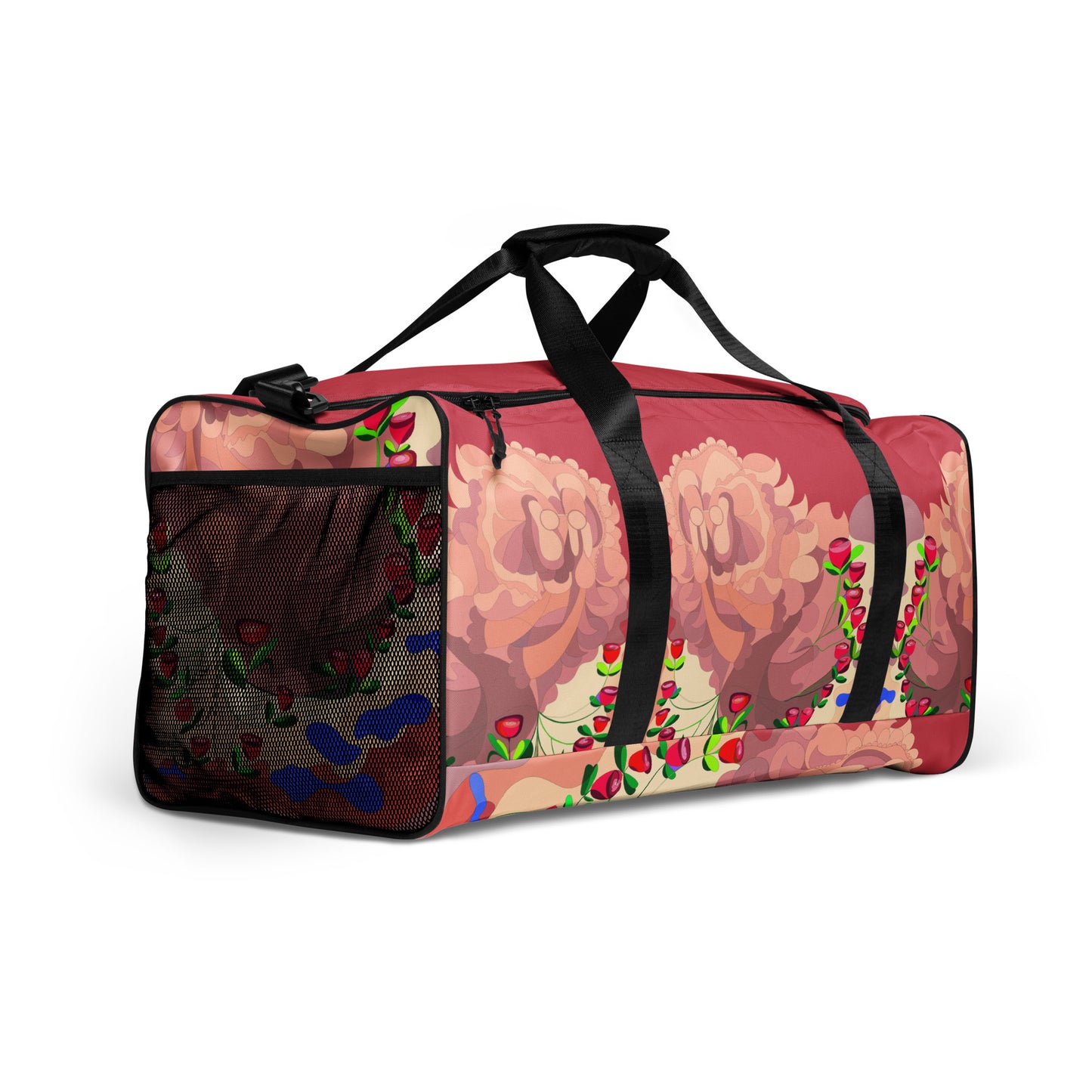 Dragon in Roses Swimming in Coral Million Dollar Duffle Bag