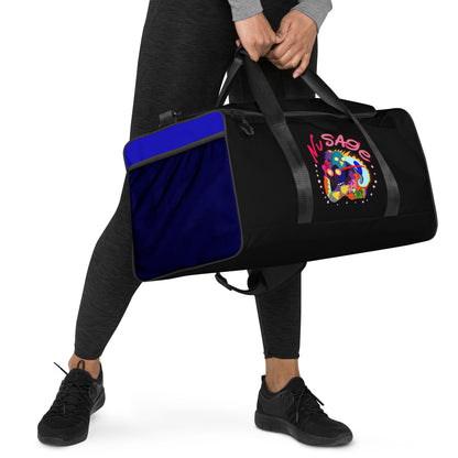 NuSage Noir Duffle Bag with Blue Pockets