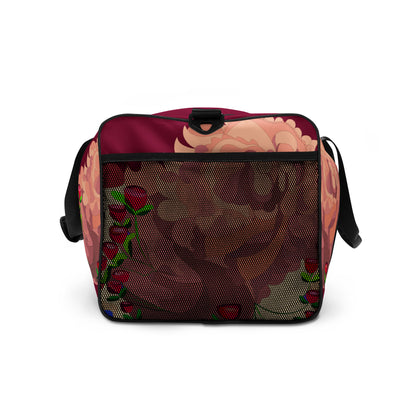 Dragon in Roses in Cranberry Million Dollar Duffle Tote Bag