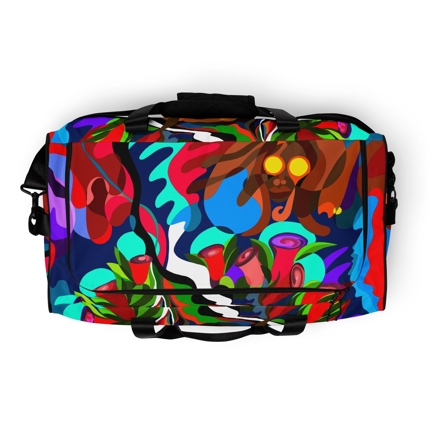 Jungle Eyes in Tulips Duffle Bag