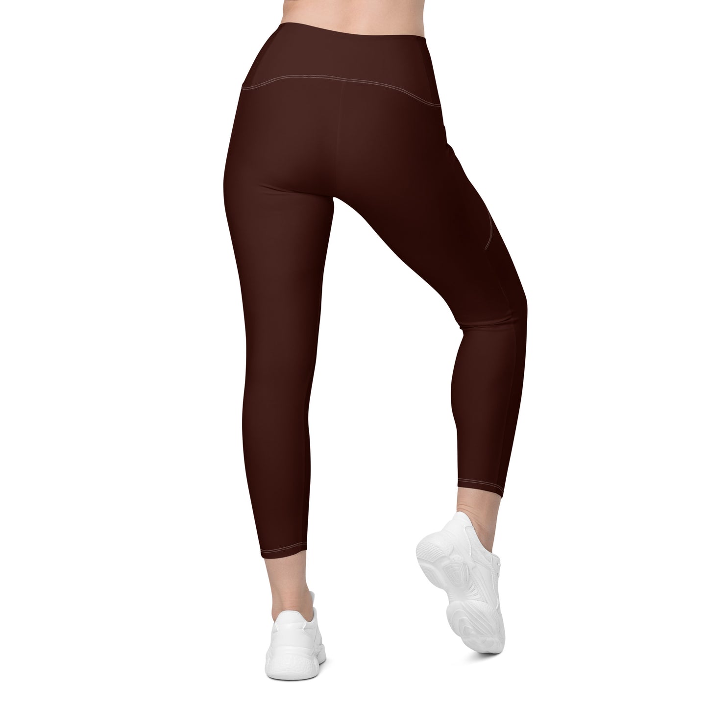 Deep Brown "Jubilee" Yoga Leggings with Pockets (Solid Color)