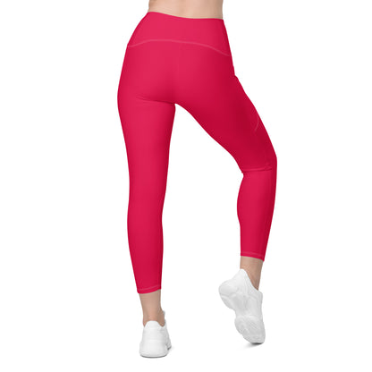 Valentine Pink "Jubilee" Yoga Leggings with Pockets (Solid Color)