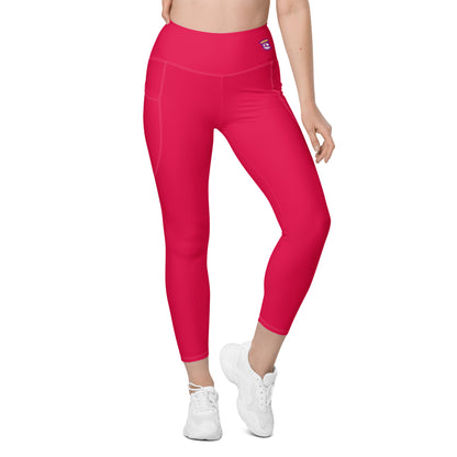 Valentine Pink "Jubilee" Yoga Leggings with Pockets (Solid Color)