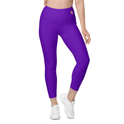 Purple Violet "Jubilee" Yoga Leggings with Pockets (Solid Color)