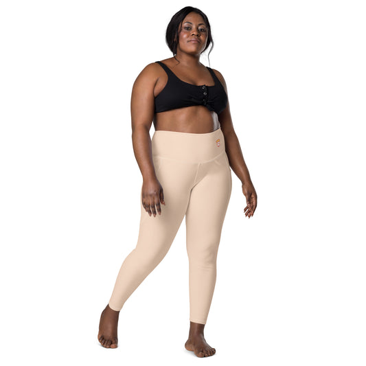 Almond Cream "Jubilee" Leggings with Pockets (Plus)