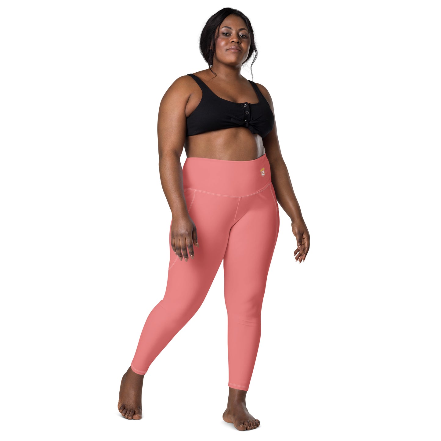 Salmon "Jubilee" Leggings with Pockets (Plus)