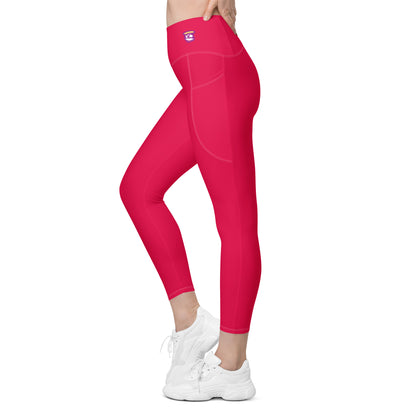 Valentine Pink "Jubilee" Yoga Leggings with Pockets (Solid Color)