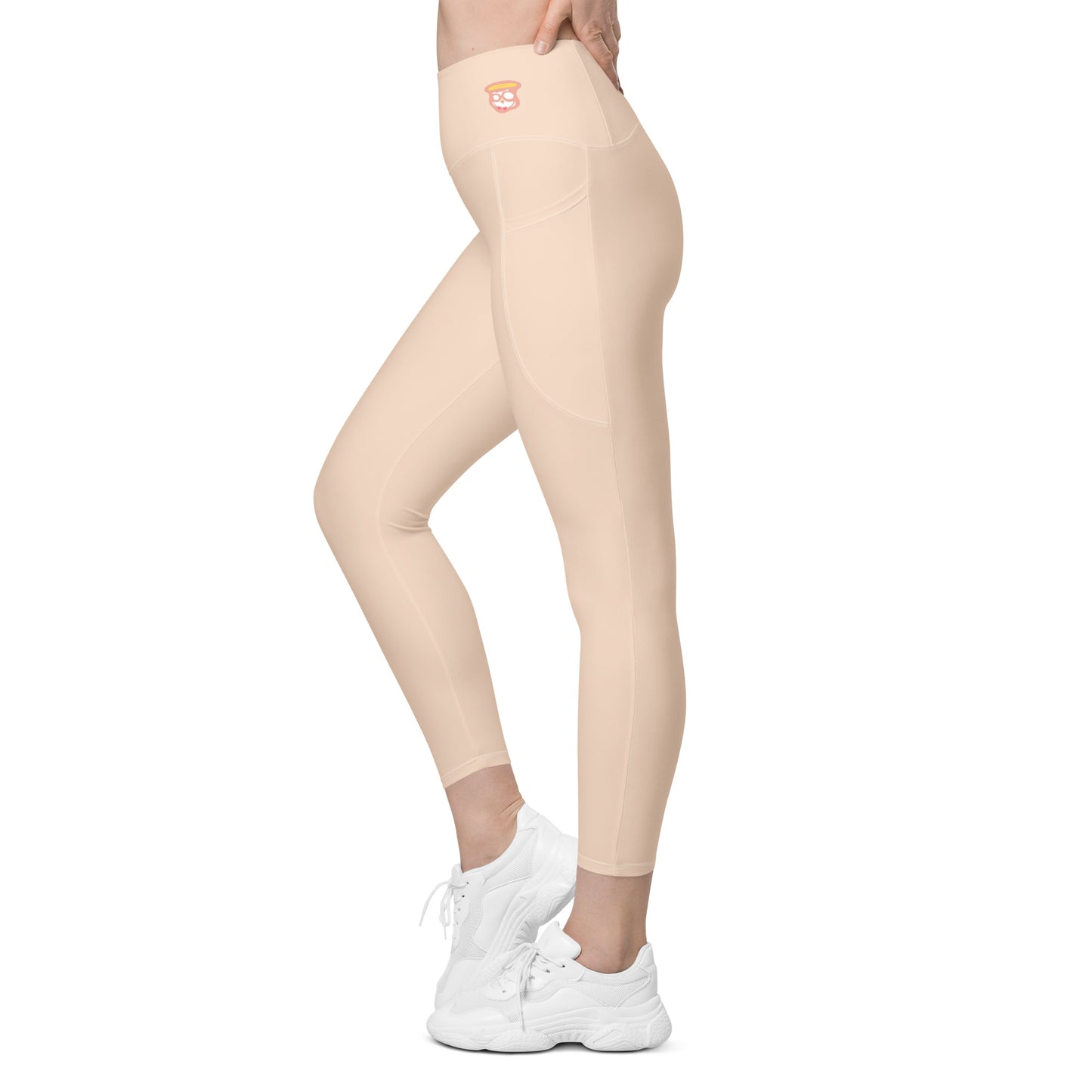 Almond Cream "Jubilee" Yoga Leggings with Pockets (Solid Color)