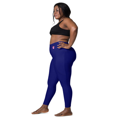 Navy Blue Indigo "Jubilee" Leggings with Pockets (Plus)