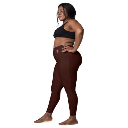 Deep Brown "Jubilee" Leggings with Pockets (Plus)