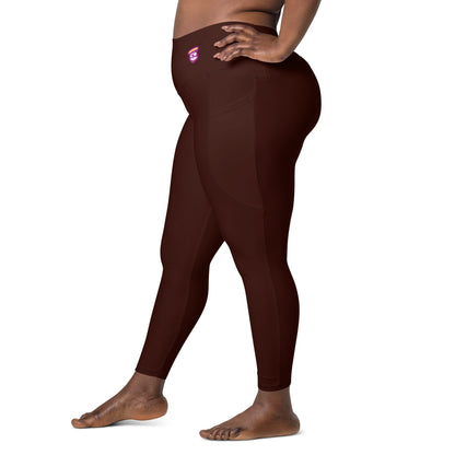 Deep Brown "Jubilee" Leggings with Pockets (Plus)