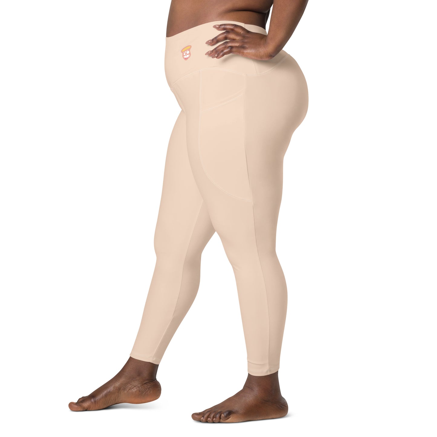 Almond Cream "Jubilee" Leggings with Pockets (Plus)