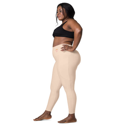 Almond Cream "Jubilee" Leggings with Pockets (Plus)