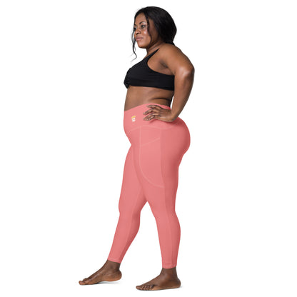 Salmon "Jubilee" Leggings with Pockets (Plus)