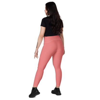 Salmon "Jubilee" Yoga Leggings with Pockets (Solid Color)