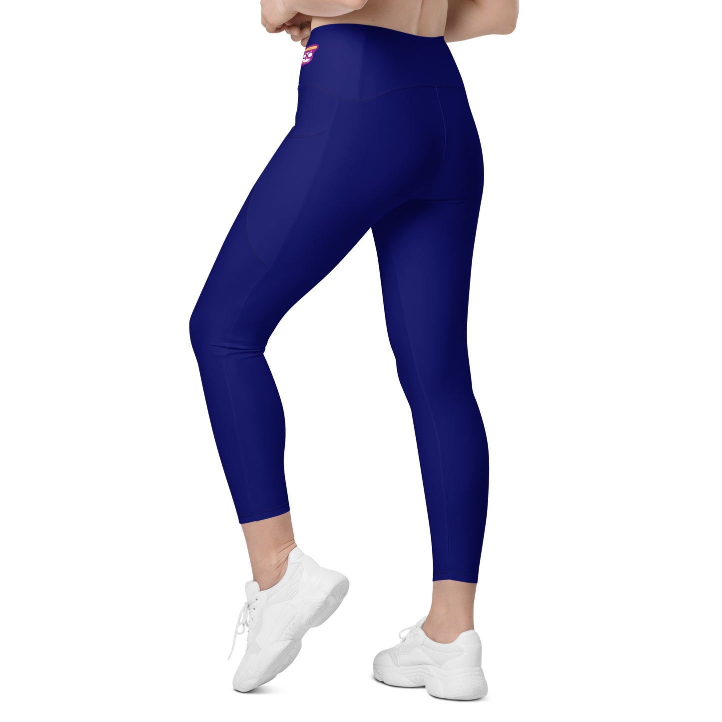 Navy Blue "Jubilee" Yoga Leggings with Pockets (Solid Color)