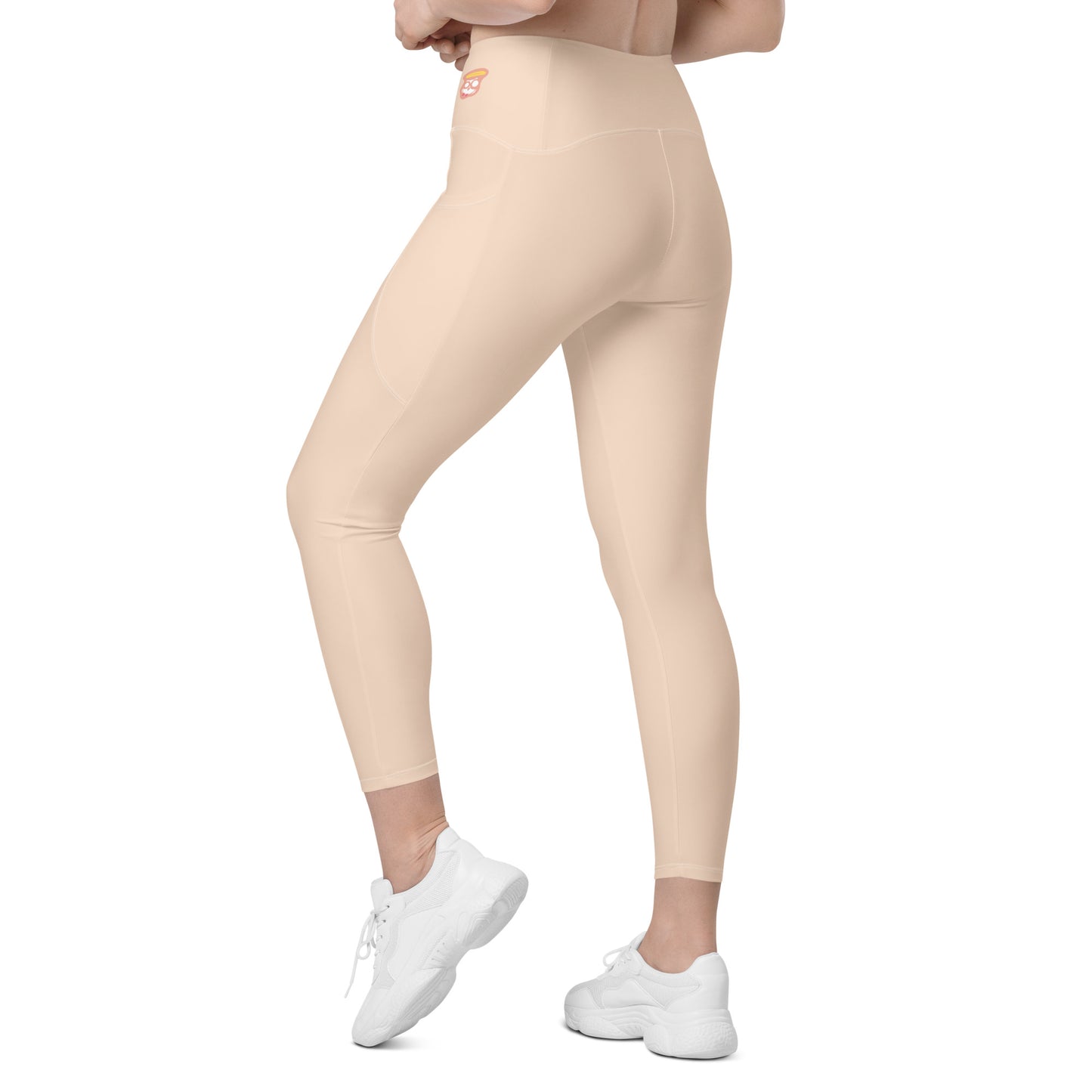 Almond Cream "Jubilee" Yoga Leggings with Pockets (Solid Color)