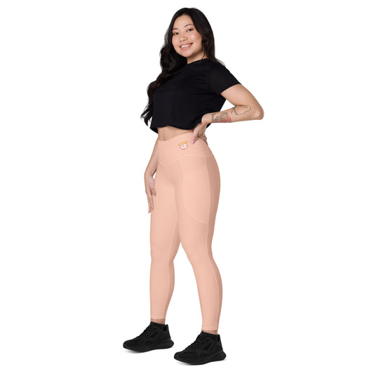 Rose Peach Leggings (Awaken) Leggings with Pockets