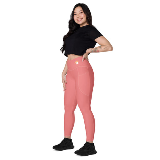 Salmon "Jubilee" Yoga Leggings with Pockets (Solid Color)