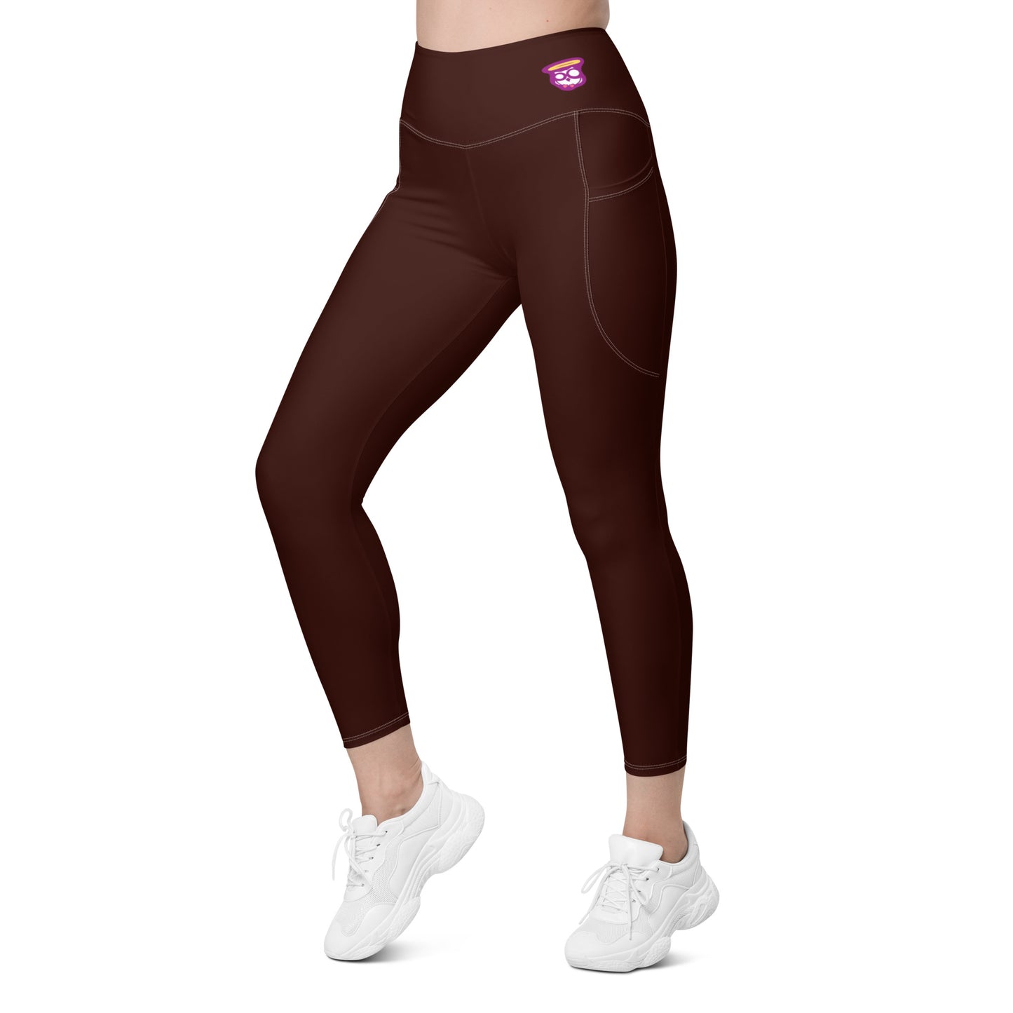 Deep Brown "Jubilee" Yoga Leggings with Pockets (Solid Color)