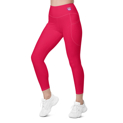 Valentine Pink "Jubilee" Yoga Leggings with Pockets (Solid Color)