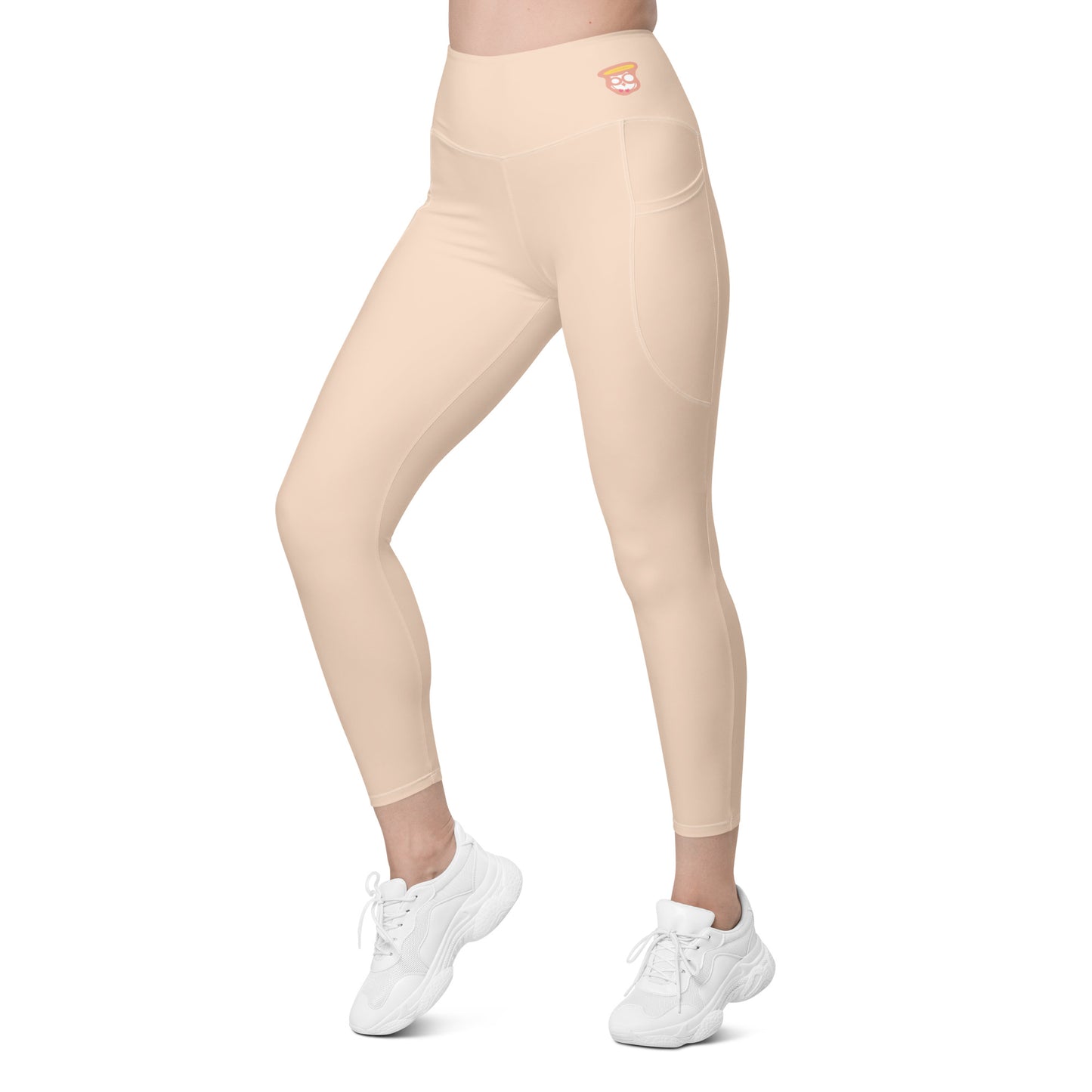 Almond Cream "Jubilee" Yoga Leggings with Pockets (Solid Color)