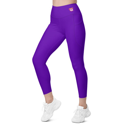 Purple Violet "Jubilee" Yoga Leggings with Pockets (Solid Color)